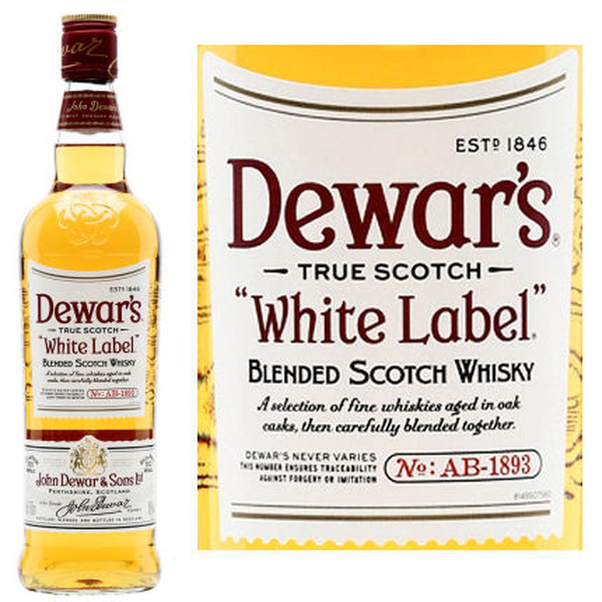Dewar's White Label Blended Scotch Whisky 750mL – Wine & Liquor Mart