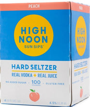 Load image into Gallery viewer, High Noon Sun Sips Vodka Hard Seltzer Peach 4pk cans
