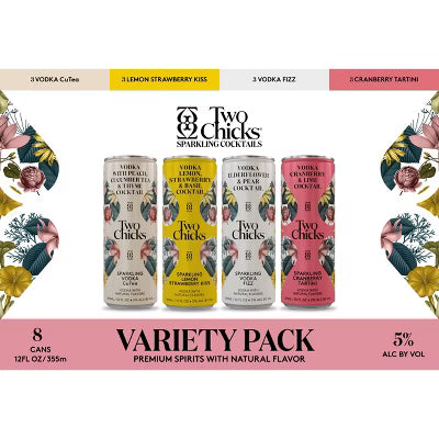 Two Chicks Vodka Variety Pack 8pk Cans