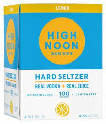 High Noon Sun Sips Vodka Hard Seltzer Lemon 4pk cans