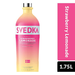 SVEDKA Strawberry Lemonade Flavored Vodka - 1.75L Bottle Type: Liquor Categories: 1.75L, Flavored, quantity high enough for online, size_1.75L, subtype_Flavored, subtype_Vodka, Vodka. Buy today at Wine and Liquor Mart Poughkeepsie