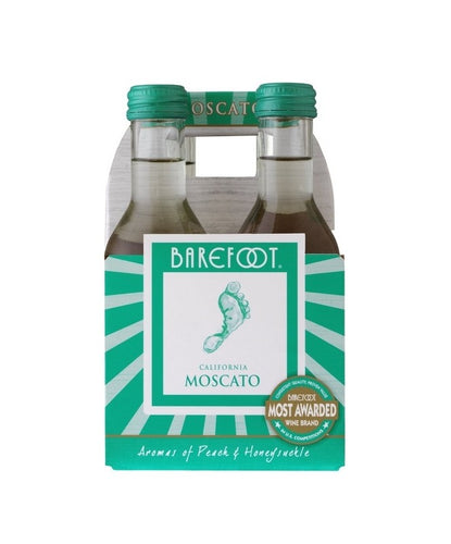 Barefoot - Moscato - 4 Pack 187mL Type: White Categories: 187mL (4 Pack), California, Moscato, quantity high enough for online, region_California, size_187mL (4 Pack), subtype_Moscato. Buy today at Wine and Liquor Mart Poughkeepsie