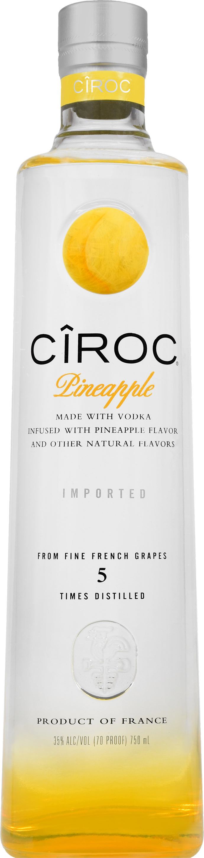 Ciroc Pineapple Flavored Vodka 750mL Type: Liquor Categories: 750mL, Flavored, quantity high enough for online, size_750mL, subtype_Flavored, subtype_Vodka, Vodka. Buy today at Wine and Liquor Mart Poughkeepsie