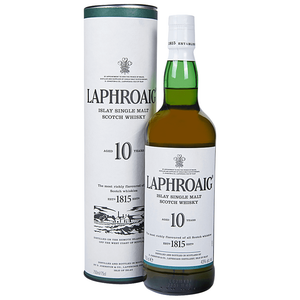 Laphroaig 10 Year Scotch Whiskey - Islay Single Malt 750mL Type: Liquor Categories: 750mL, Scotch, size_750mL, subtype_Scotch, subtype_Whiskey, Whiskey. Buy today at Wine and Liquor Mart Poughkeepsie