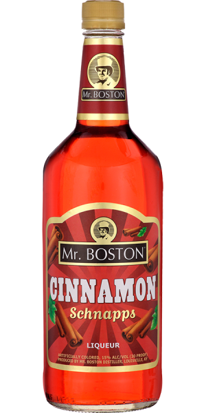 Mr. Boston Cinnamon Scnapps Liqueur 1L Type: Liquor Categories: 1L, Liqueur, Schnapps, size_1L, subtype_Liqueur, subtype_Schnapps. Buy today at Wine and Liquor Mart Poughkeepsie