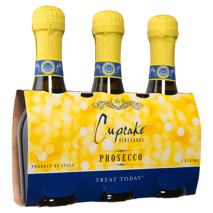 Cupcake® Vineyards Prosecco White Wine 3 pack 187mL Type: Champagne & Sparkling Categories: 187ml (3 pack), Italy, Prosecco, region_Italy, size_187mL (3 Pack), subtype_Prosecco. Buy today at Wine and Liquor Mart Poughkeepsie