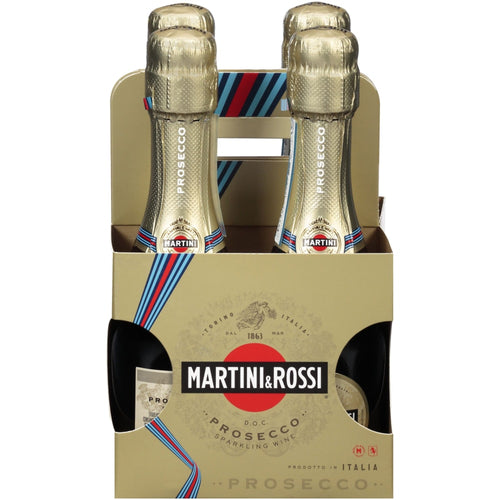 Martini & Rossi Sparkling Prosecco 187mL 4pack Type: Champagne & Sparkling Categories: 187mL (4 Pack), Italy, Prosecco, region_Italy, size_187mL (4 Pack), Sparkling Wine, subtype_Prosecco, subtype_Sparkling Wine. Buy today at Wine and Liquor Mart Poughkeepsie
