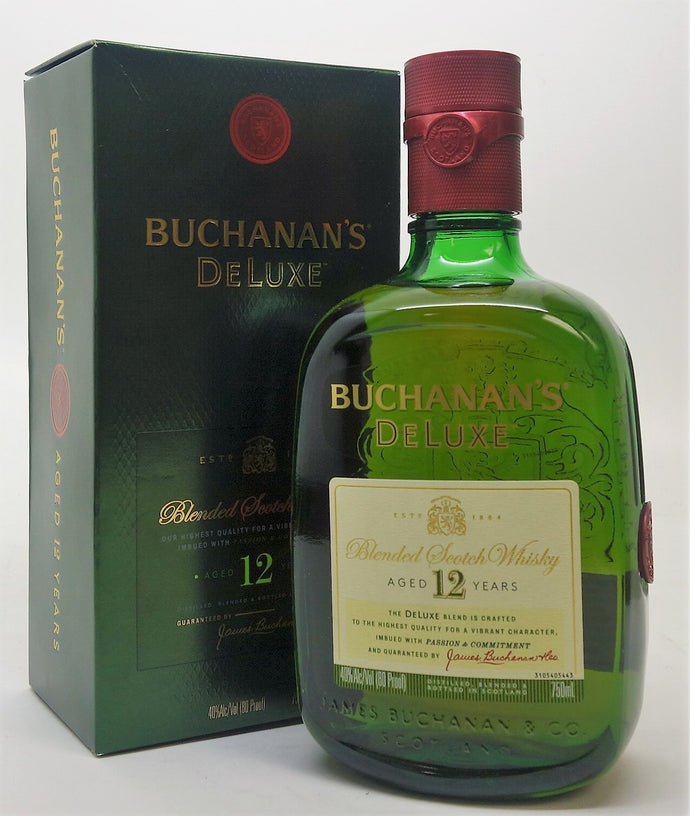 James Buchanans 12 year Deluxe Blended Scotch Whisky - 750ml Bottle Type: Liquor Categories: 750mL, quantity high enough for online, Scotch, size_750mL, subtype_Scotch, subtype_Whiskey, Whiskey. Buy today at Wine and Liquor Mart Poughkeepsie