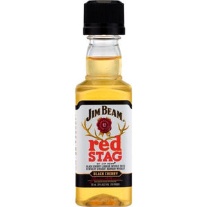 Jim Beam Red Stag Black Cherry Bourbon Whiskey 50ml Plastic Bottle Type: Liquor Categories: 50mL, Bourbon, Flavored, size_50mL, subtype_Bourbon, subtype_Flavored, subtype_Whiskey, Whiskey. Buy today at Wine and Liquor Mart Poughkeepsie