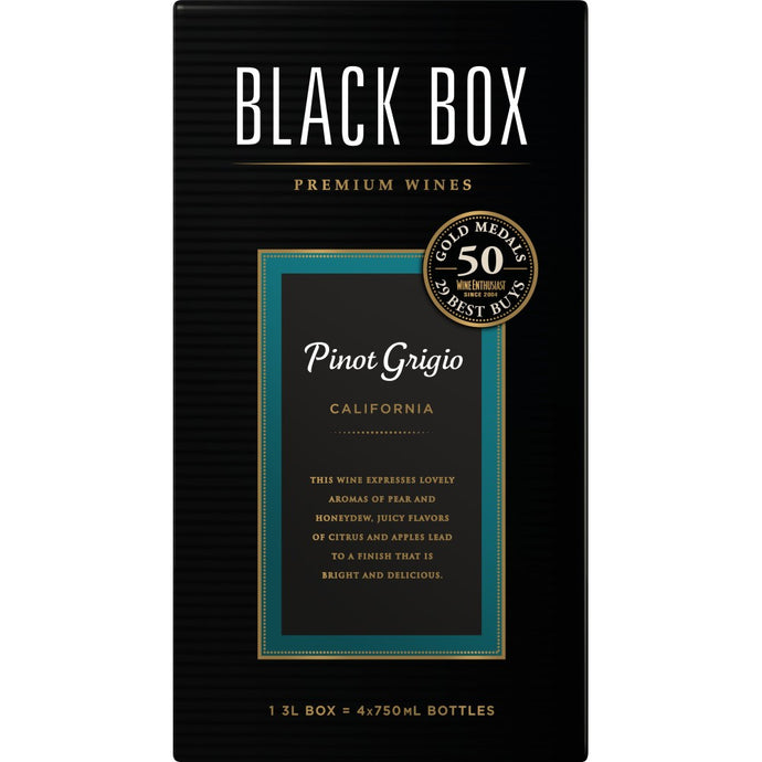 Black Box - Pinot Grigio 3L Type: White Categories: 3L, California, Pinot Grigio, quantity high enough for online, region_California, size_3L, subtype_Pinot Grigio. Buy today at Wine and Liquor Mart Poughkeepsie
