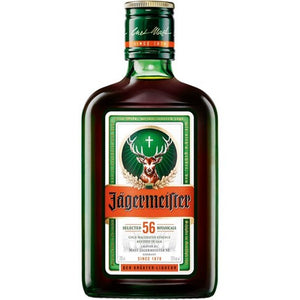 Jagermeister German Liqueur 200 mL Type: Liquor Categories: 200mL, Cordials, Liqueur, quantity high enough for online, size_200mL, subtype_Cordials, subtype_Liqueur. Buy today at Wine and Liquor Mart Poughkeepsie