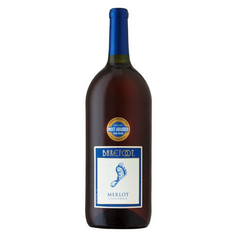 Barefoot Merlot Red Wine - 1.5L Type: Red Categories: 1.5L, California, Merlot, quantity high enough for online, region_California, size_1.5L, subtype_Merlot. Buy today at Wine and Liquor Mart Poughkeepsie