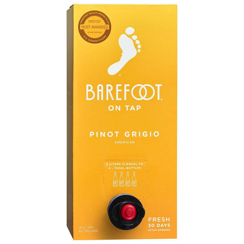Barefoot Pinot Grigio - 3L Box Type: White Categories: 3L, California, Pinot Grigio, quantity high enough for online, region_California, size_3L, subtype_Pinot Grigio. Buy today at Wine and Liquor Mart Poughkeepsie