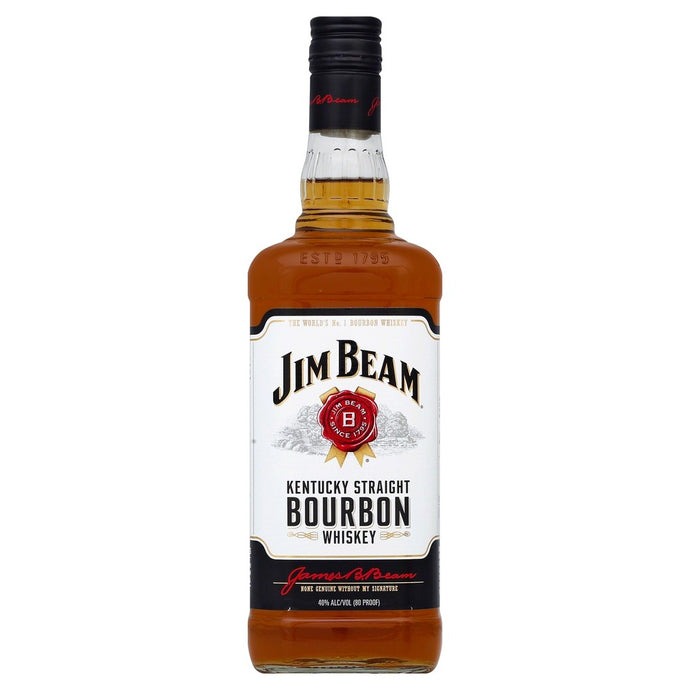 Jim Beam Kentucky Straight Bourbon Whiskey 1L Type: Liquor Categories: 1L, Bourbon, size_1L, subtype_Bourbon, subtype_Whiskey, Whiskey. Buy today at Wine and Liquor Mart Poughkeepsie