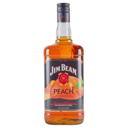 Jim Beam Peach Bourbon Whiskey 1.75L Type: Liquor Categories: 1.75L, Bourbon, quantity high enough for online, size_1.75L, subtype_Bourbon, subtype_Whiskey, Whiskey. Buy today at Wine and Liquor Mart Poughkeepsie