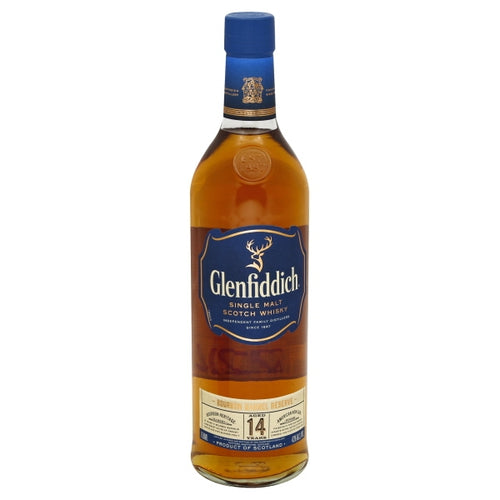 Glenfiddich 14 Year Old Bourbon Barrel Reserve Scotch Whiskey 750mL Type: Liquor Categories: 750mL, quantity exception rare, Scotch, size_750mL, subtype_Scotch, subtype_Whiskey, Whiskey. Buy today at Wine and Liquor Mart Poughkeepsie