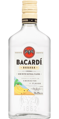Bacardi  Banana Flavored Rum 375mL Type: Liquor Categories: 375mL, Flavored, quantity high enough for online, Rum, size_375mL, subtype_Flavored, subtype_Rum. Buy today at Wine and Liquor Mart Poughkeepsie