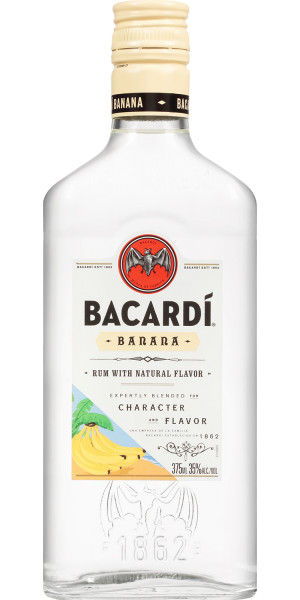 Bacardi  Banana Flavored Rum 375mL Type: Liquor Categories: 375mL, Flavored, quantity high enough for online, Rum, size_375mL, subtype_Flavored, subtype_Rum. Buy today at Wine and Liquor Mart Poughkeepsie