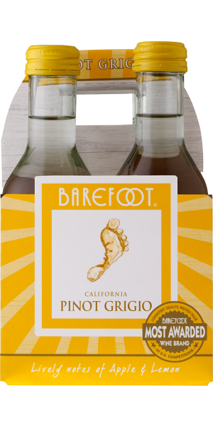 Barefoot Pinot Grigio - 4 Pack (187mL) Type: White Categories: 187mL (4 Pack), California, Pinot Grigio, quantity high enough for online, region_California, size_187mL (4 Pack), subtype_Pinot Grigio. Buy today at Wine and Liquor Mart Poughkeepsie