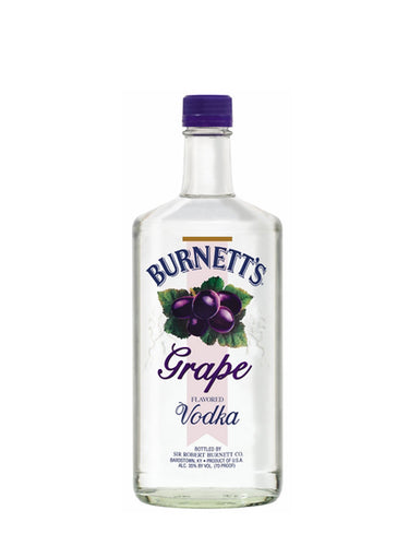Burnetts Grape Vodka 1 L Type: Liquor Categories: 1L, Flavored, quantity high enough for online, size_1L, subtype_Flavored, subtype_Vodka, Vodka. Buy today at Wine and Liquor Mart Poughkeepsie
