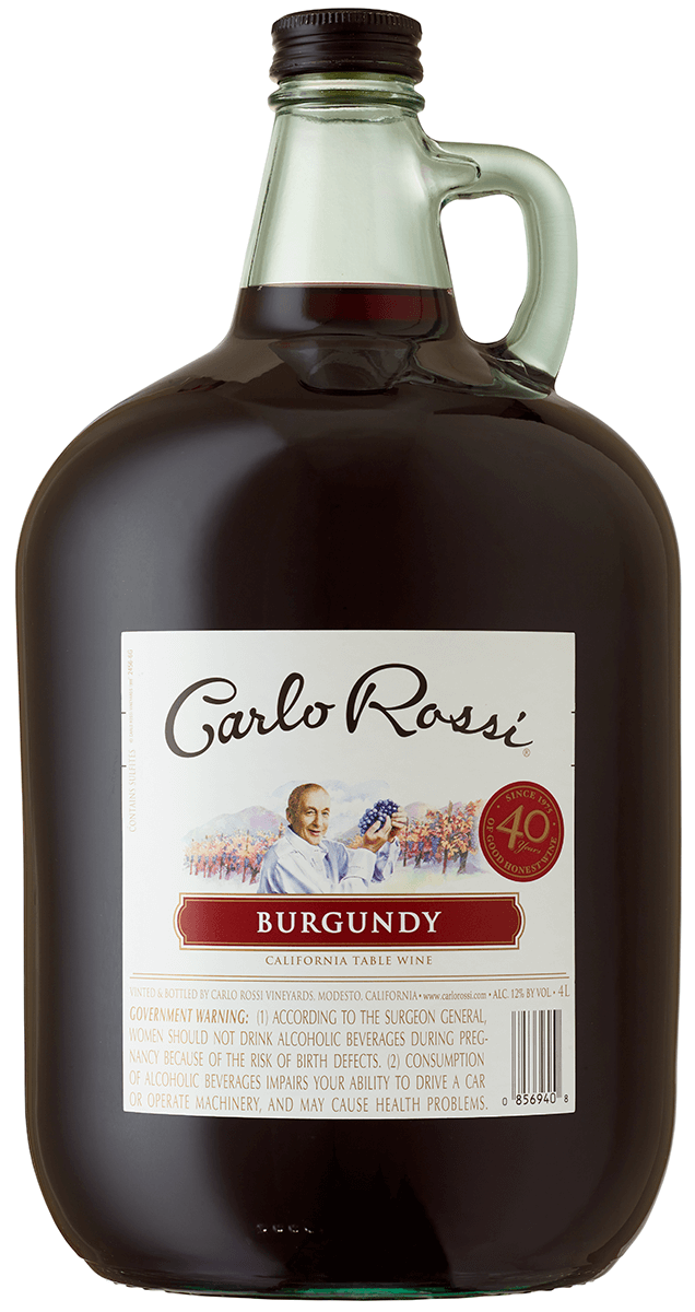 Carlo Rossi Burgundy 4L Type: Red Categories: 4L Jug, California, quantity high enough for online, Red Blend, region_California, size_4L Jug, subtype_Red Blend. Buy today at Wine and Liquor Mart Poughkeepsie
