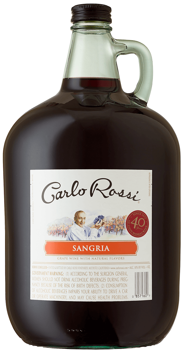 Carlo Rossi Sangria 4L Type: Red Categories: 4L Jug, California, region_California, Sangria, size_4L Jug, subtype_Sangria. Buy today at Wine and Liquor Mart Poughkeepsie