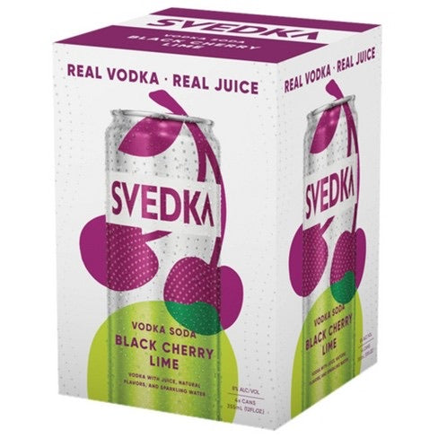 Svedka Black Cherry Lime Vodka Soda 355mL 4Pk