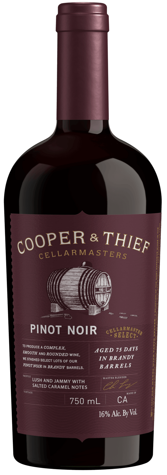 Cooper & Thief Brandy Barrel Pinot Noir 2019 750mL
