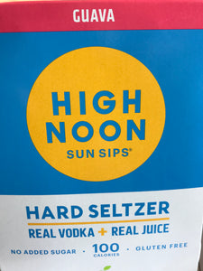 High Noon Sun Sips Vodka Hard Seltzer Guava 4pk cans