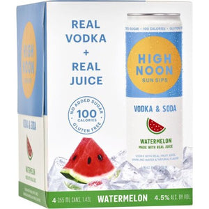 High Noon Sun Sips Vodka Hard Seltzer Watermelon 4pk cans
