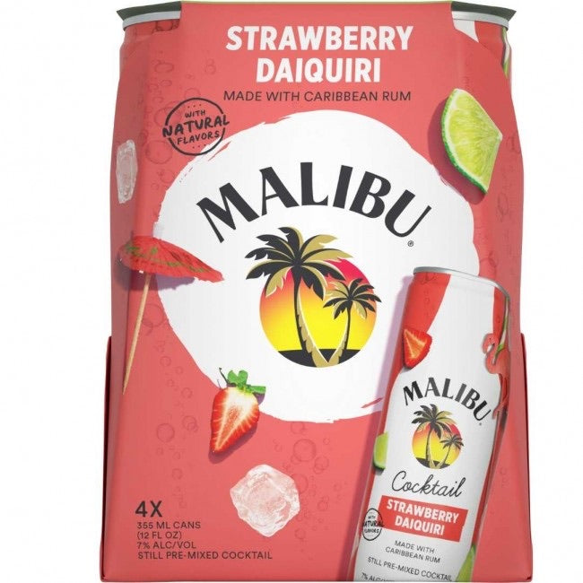 Malibu Strawberry Daiquiri 4 Pack 355mL Cans