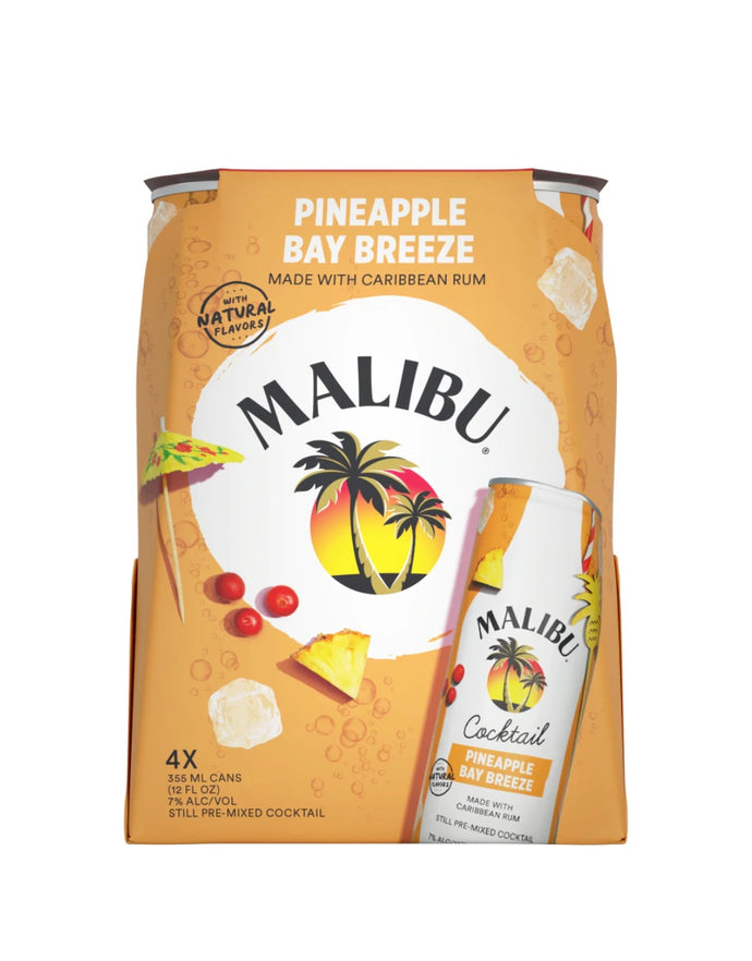 Malibu Pineapple Bay Breeze 4 Pack 355mL Cans