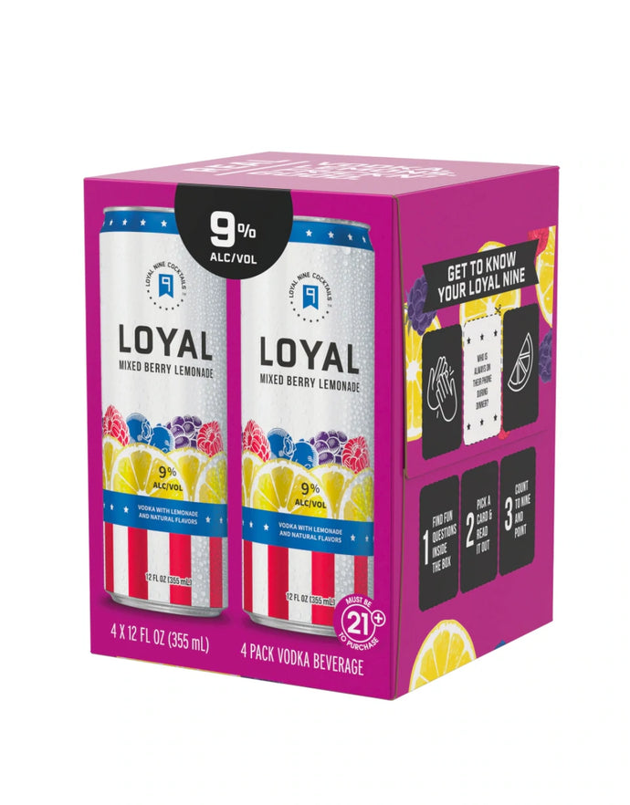 Loyal 9 Mixed Berry Lemonade Cocktail 4pk 355mL