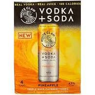 White Claw Pineapple Vodka Soda  4 pack 355mL