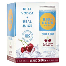 Load image into Gallery viewer, High Noon Sun Sips Vodka Hard Seltzer Black Cherry 4pk cans
