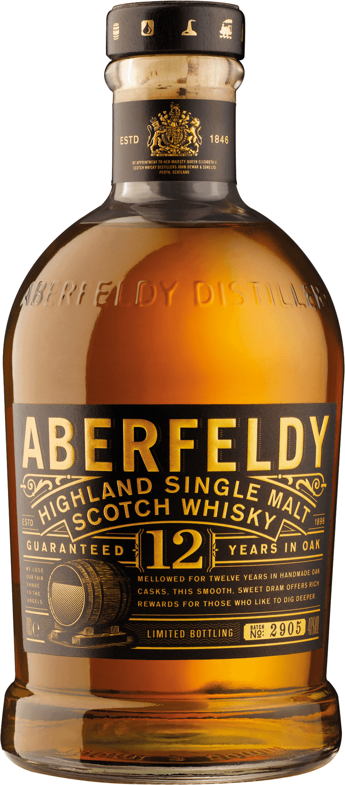 Dewar's Aberfeldy 12 Year Old Highland Single Malt Scotch 750 ml Type: Liquor Categories: 750mL, Scotch, size_750mL, subtype_Scotch, subtype_Whiskey, Whiskey. Buy today at Wine and Liquor Mart Poughkeepsie